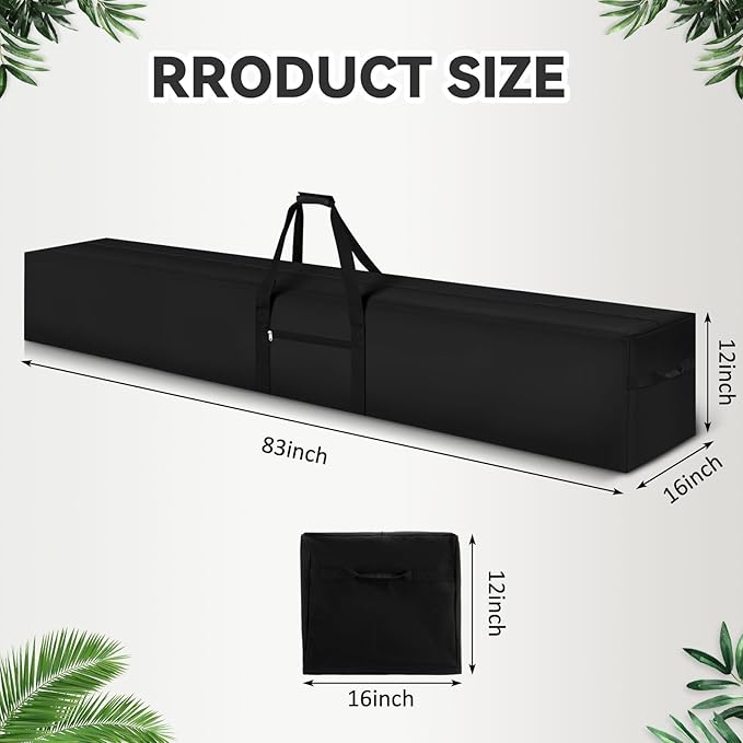 83 x 16 x 12 Inch, 260 L Extra Large Duffle Bag Camping Tent Storage Bag Heavy Duty Waterproof Sports Equipment Carrying Case for Tent Pole Travel Canopy Hammock Tripod Fishing Outdoor Moving