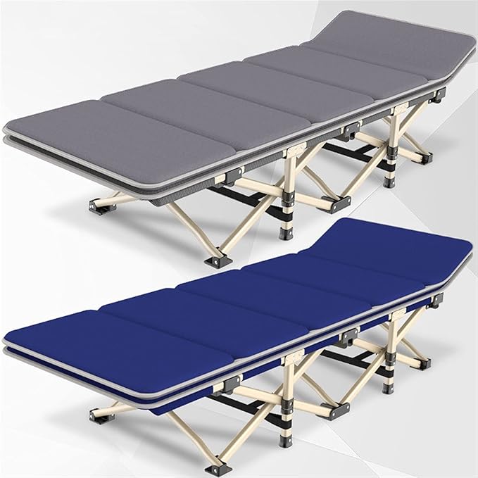 Folding Bed Folding Camping Cots for Adults Living Room Recliner Simple Sofa Bed Extra Wide Sturdy Office Portable Sleeping Cot Portable Fold Up Bed Portable Folding Camping Cot ( Color : Gris )