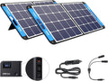 XTAR SP100 2 Pack 100w Solar Panel Portable Solar Panel Solar Power with Independent Charger 8mm Splitter Solar Power Panel for Power Station Solar Generator RV Solar Camping