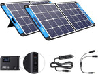 XTAR SP100 2 Pack 100w Solar Panel Portable Solar Panel Solar Power with Independent Charger 8mm Splitter Solar Power Panel for Power Station Solar Generator RV Solar Camping