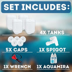 5-Gallon Stackable Water Storage Containers, Water Treatment, w/ 5 Lids + 1 Spigot, Easy Fill, Survial Supply Emergency Water Storage for Disaster Preparedness, 20 Gallon (4 Tanks)