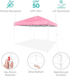 Best Choice Products 10x10ft Pop Up Canopy Tent, Outdoor Shade, 1 Person 1 Minute Set Up, Carry Case, 4 Weight Bags - Pink/White