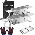 Small Protable Charcoal Grill Outdoor: BBQ MINI Foldable Carbon Griller for camping (2 pack)