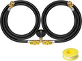 5ft Propane 2 Way Y Splitter Adapter Hose,1 lb to 20 lb Converter with Shut Off Valve, Propane Adapter 1lb Portable Appliance to QCC1/Type1 5-40lb Tank,350PSI for Heater,Camping Stove,Grill
