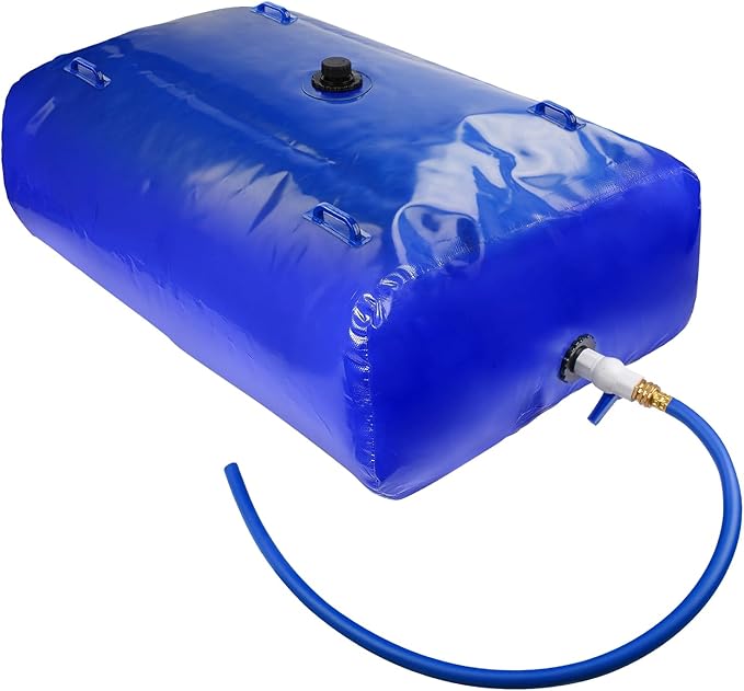TooTaci 1000L/264Gal Large Capacity Water Storage Bladder, Portable Water Tank with Hose and 3/4" Adapters, for Garden Watering, Drought Resistance, Agricultural Irrigation