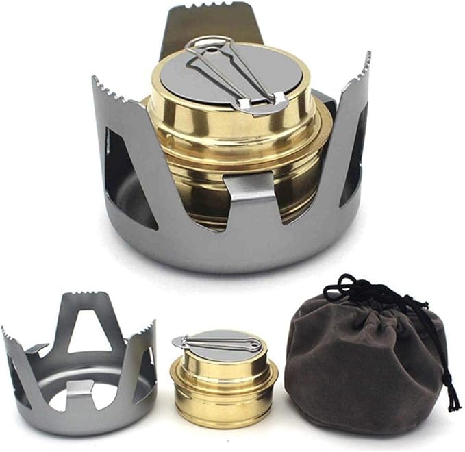 Portable Outdoor Mini Alcohol Stove Burner Ultralight Camping Cookware Set for Outdoor Camping, Hiking, Backpacking, Picnic
