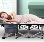 LILYPELLE Folding Camping Cot, Extra Wide Heavy Duty Sleeping Cots with Carry Bag, Double Layer Oxford Portable Travel Camp Cots for Home, Office Nap and Outdoor Beach