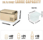 Alpicool 30 Quart GE30 Portable Car Refrigerator,12 Volt Car Freezer, Fast Cooling Fridge, with 12/24V DC and 100-240V AC for Outdoor, Camping, RV, Truck