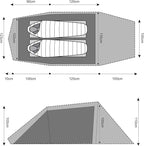Gale Lite 2 Ultralight 2-Person Tunnel Tent – 2.89 lb, Double Silicone-Coated Fabric, Compact 3-Season Backpacking Shelter – Wine Brown