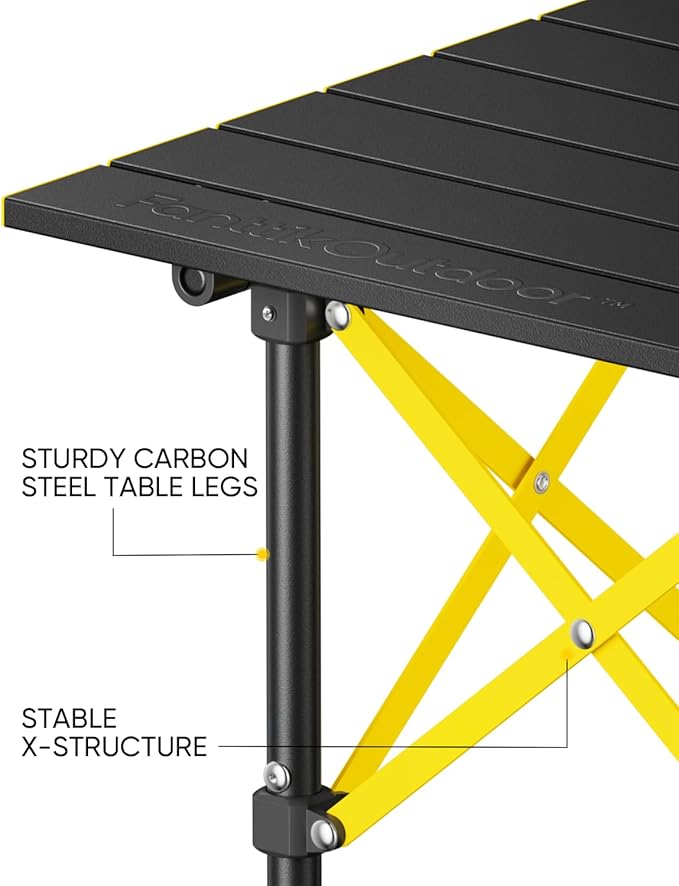 FanttikOutdoor Zeta V11 Pro Camping Table, Portable & Lightweight Folding Roll Up Table with Carry Bag, Ideal for Camping, BBQ, Picnic, Party, Outdoor Dining, Small