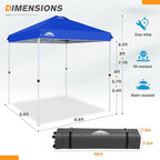 EAGLE PEAK Pop Up Canopy Tent with Wheeled Carry Bag, 8 Stakes, 4 Ropes, Easy Set Up Tent Canopy, 6.6x6.6 ft, Blue