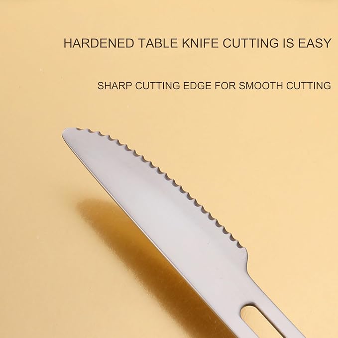 18-Piece Silverware,Service for 6，Serving Set,Camping Utensils，430 Camping Stainless Steel Cutlery Set，Camping Outdoor Knife,Easy to Carry Without Taking Up Space，Dishwasher Safe