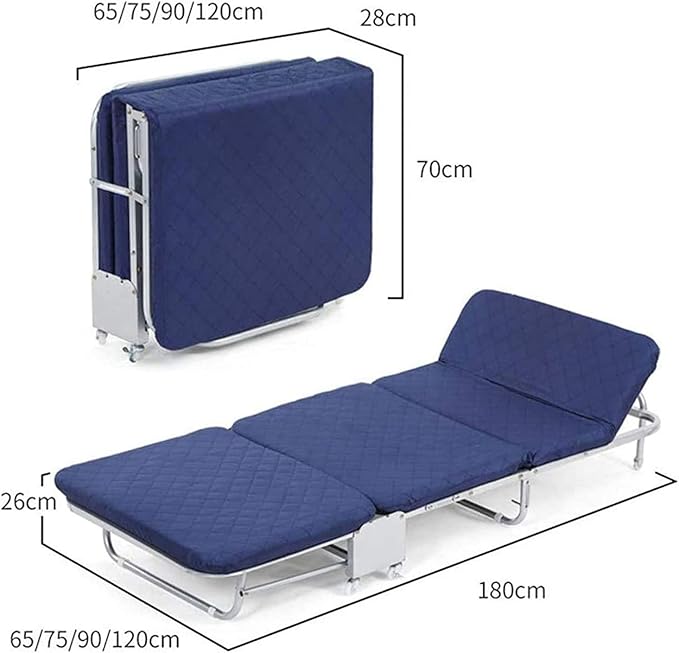Single Person Camping Folding Cot Outdoor Patio Portable Military Sleeping Bed Travel Guest Leisure Fishing - Perfect for Fishing,Hiking,Office and Outdoor Activiti (Brown 180 * 26 * 65CM)