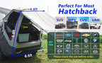 SUV Tailgate Tent with Poles &Three Sides Awning Shade & Transmittance Mosquito Net, Hatchback Camping Sunproof Car Tenting, Universal SUV Windproof Camping Gear Tent Outdoor Travel