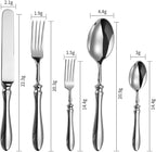 Silverware Flatware Cutlery Set， 5/20/30/40 Pieces 304 Stainless Steel Knives and Forks， High-end Steakhouse Dining Knives， Forks and Spoons， Restaurant Home，Silver-6Set-30Pcs