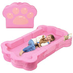 Foldable Portable Toddler Travel Bed,Toddler Floor Bed with Washable Cover for Kids,Soft and Safe (Pink)