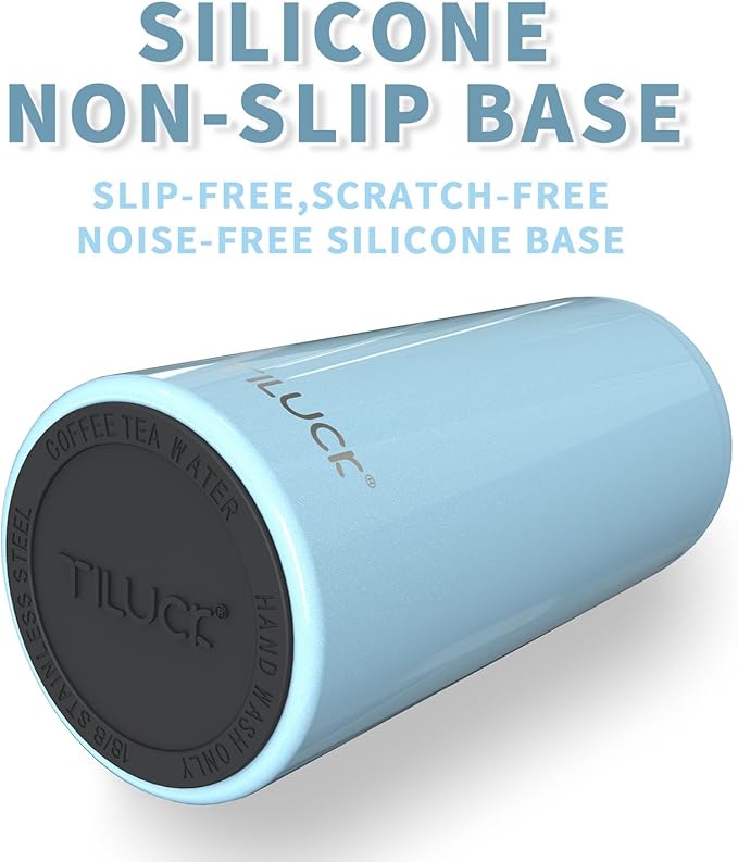 TILUCK Skinny Can Cooler for Slim Beer & Hard Seltzer, Stainless Steel, Doucle-Walled Stainless Steel Insulated Slim Cans, Standard 12 oz (Glitter Sky)