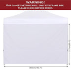 COOSHADE Instant Canopy SunWall 12x12 Canopy SideWall for Pop up Canopy Tent, 1 Pack Sidewall Only, White