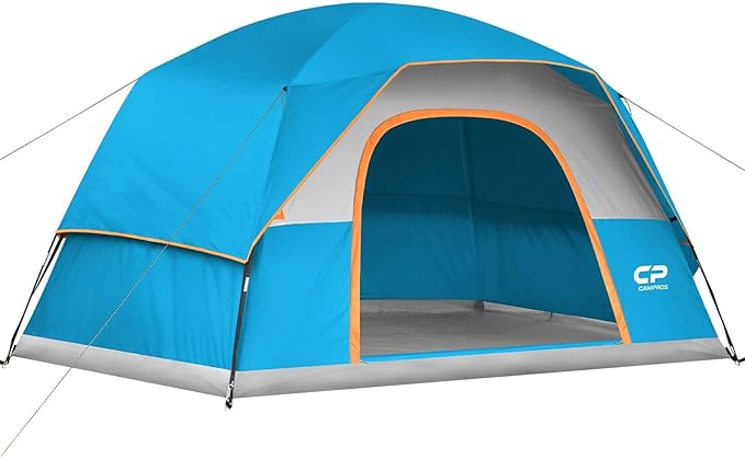 Tents for Camping 6 Person Tent Waterproof Windproof Double Layer Family Camping Tent, Easy Setup Dome Tent with Large Mesh Windows & Wider Door for Outdoor Camping & Hiking