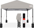 Best Choice Products 8x8ft Pop Up Canopy Tent, Outdoor Shade, 1 Person 1 Minute Set Up, Carry Case, 4 Weight Bags - Light Gray