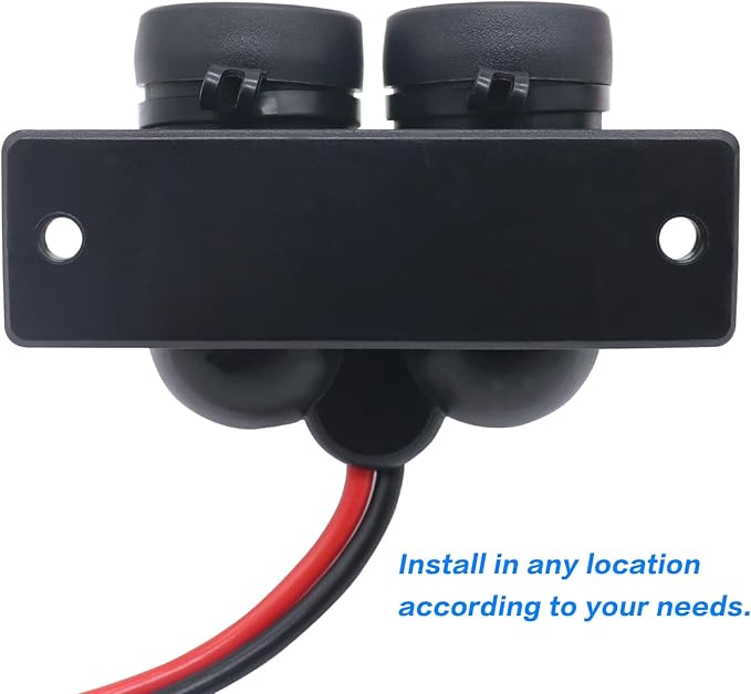 12 V Multifunctional Waterproof Car Modification Dual Cigarette Lighter Splitter Power Sockets Female Power Outlet Replacement for Portable Auto Electronic Devices