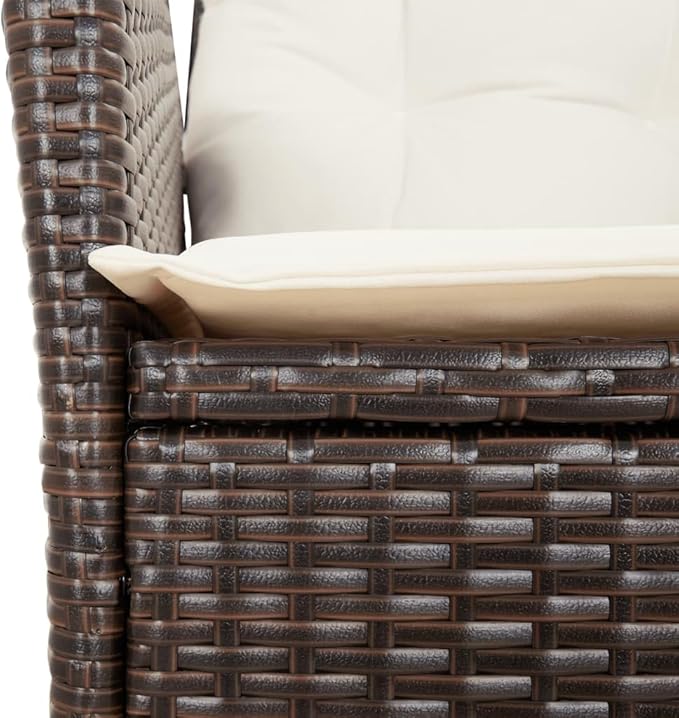 Reclining Patio Chair with Cushions Brown Poly Rattan Porch Chairs Camping Chairs Patio Chairs Living Room Chairs for Dining Patio Bedroom Outdoor