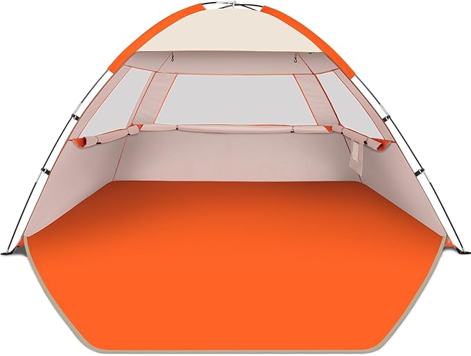 Gorich Beach Tent Sun Shelter for 3/4-5/6-7/8-10 Person with UPF 50＋ UV Protection, Lightweight & Easy Setup Beach Shade Canopy, Portable Beach Shade Tent Beach Cabana