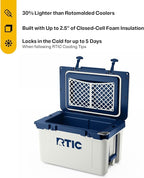 RTIC Ultra-Light 32 Quart Hard Cooler Insulated Portable Ice Chest Box for Drink, Beverage, Beach, Camping, Picnic, Fishing, Boat, Barbecue, 30% Lighter Than Rotomolded Coolers