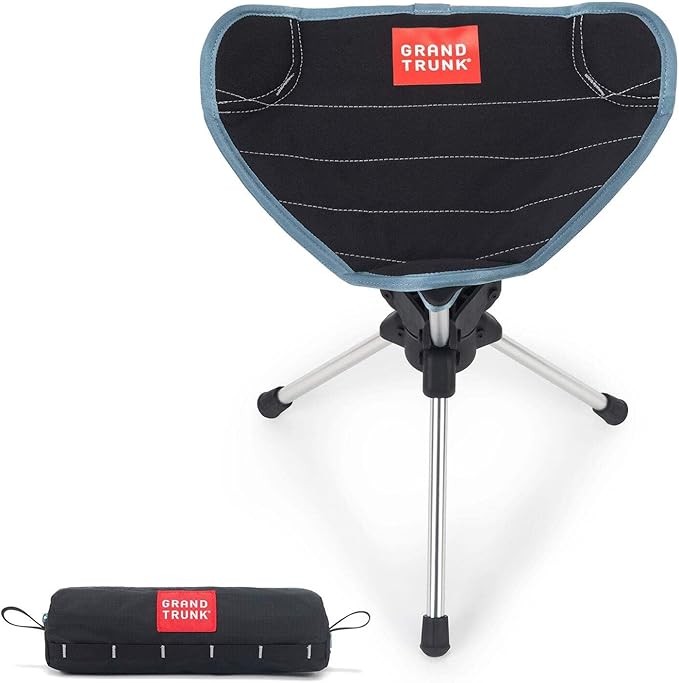 GRAND TRUNK Compass 360° Swivel Camping Stool | Ultralight Foldable Tripod Seat with Aluminum Frame | Portable Outdoor Chair for Hiking, Fishing & Travel | Clay Red