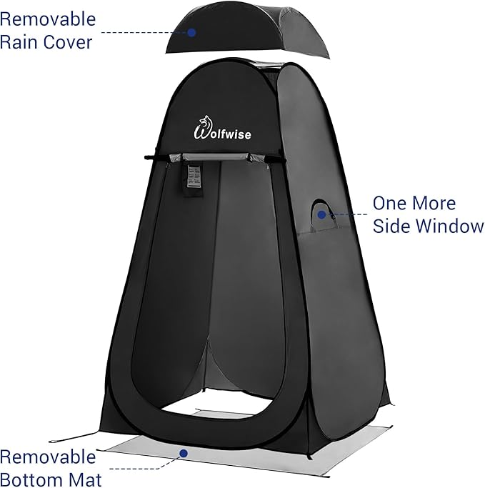 WolfWise Pop Up Changing Tent for Beach, Camping Portable Shower Tents, Outdoor Privacy Bathroom, Change Dressing Clothes Tent Pop Up Instant for Camp, Toilet, 6.2ft/6.6ft/6.9ft High