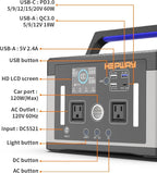 Portable Power Station 700W,Solar Electric Generator 577Wh Pure Sine Wave 120V AC,PD 60W,Car Port Outlets Surge 1000W,Inverter Generator Home Backup Battery for CPAP,Camping,RVs,Blackouts