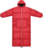 Thermotuff Wearable Sleeping Bag with Dual Hoodie, Long Sleeves, Pockets & Adjustable Drawstring - Ideal for Camping, Cold Weather Hiking, and Stadium Sak Blanket
