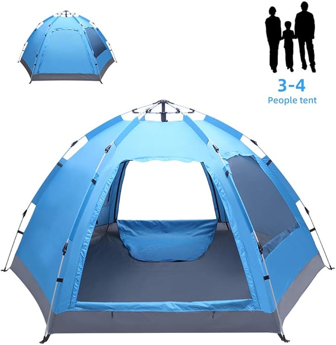 Camping Tent, Waterproof & Windproof Camping Dome Tent Automatic Pop Up Quick Shelter with Portable Carry Bag for Outdoor Hiking