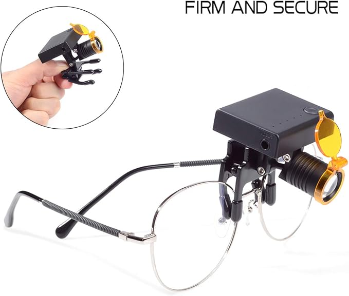 US 3W Light LED Headlamp with Optical Filter,Universal Clip Compatible with All Loupes and Safety Glasses DY-010