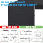 Joramoy Canopy Tent Sidewalls for 8×8 Pop Up Canopy, Instant Canopy SunWall with Waterproof and UV Protection Layer, Straight Leg Canopy Shade Wall, 1 Pack Sidewall Only(Black)