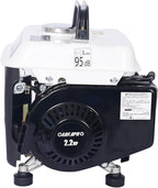 Zateety Portable Generator, 71CC 2.2 HP 2-Stroke, 900W Peak Power, Outdoor Power Station Low Noise, Gas & Oil Mix Powered Generator, Recoil Generators for Home Use, Camping Battery Backup, White