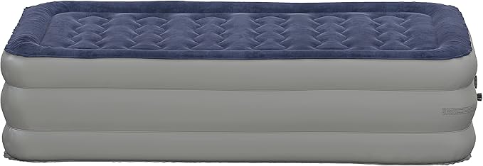 EMMA + OLIVER 18 Inch Twin Size Raised Inflatable Air Mattress with Internal Electric Pump