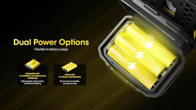 Nitecore HA23 UHE 600 Lumen Camping Headlamp, Lightweight, Bright with 3X AAA Batteries Multiple Color Temperatures, Red Light Sticker (Blue)
