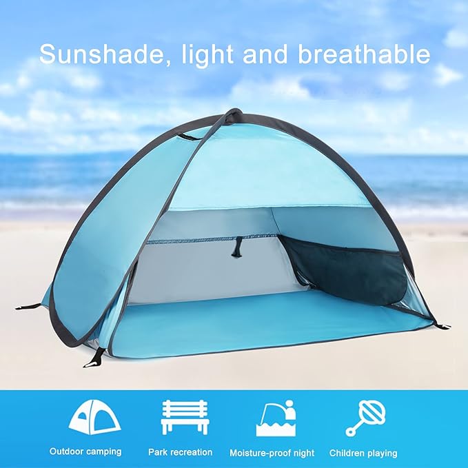 Pop Up Dog Beach Tent,Mini Head Tent,can be Fixed Small Dog Beach Sun Shelters Tent,shelter for cat,Waterproof and Breathable Mobile Phone Stand with Nails