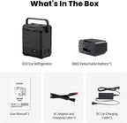 EENOUR D10 12 Volt Car Refrigerator, Portable Freezer 10.6Qt/10L, Compressor Electric Cooler, -4~50℉, 12/24V DC, 110~240V AC, 12V Fridge for Camping, Road Trips, RV, Truck (Battery Included) - Black