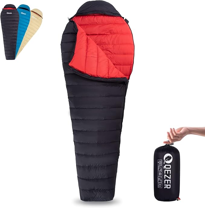 Ultralight Down Sleeping Bag for Adults with 600 Fill Power, Compact Sleeping Bag for Backpacking, Hiking and Camping