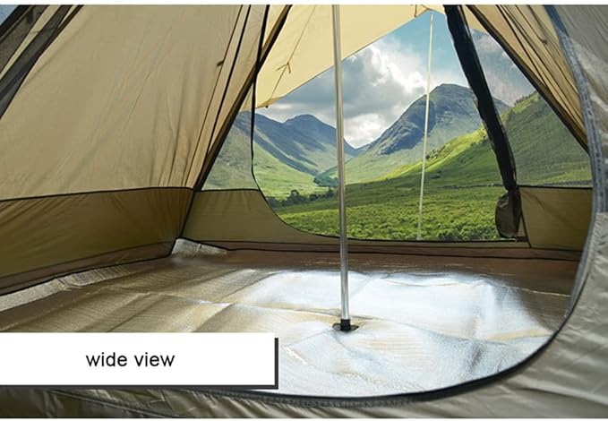 GeRRiT 4 Person Tent for Camping Pyramid Teepee Tent Outdoor Portable Double Layers Indian Tipi Tent for Outdoor Family Hiking Yurt Tent