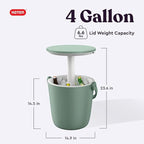 Keter Go Bar 4.2 Gallon Portable Beer and Wine Cooler with Handle and Pop Up Outdoor Table Perfect for Your Patio, Picnic, and Beach Accessories, Graphite