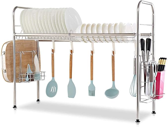 Dish Rack, Stainless Steel Sink Drain Rack, Kitchen Tableware Drying Rack, Suitable for Camping and Rv