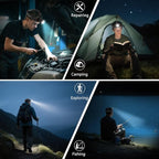 KYEKIO 3Pack Rechargeable Headlamps for Adults, 3000 Super Bright Head Lamps LED Rechargeable, 4Mode Head Lights for Forehead Hard Hat, Adjustable Focus 90°Headlight, Waterproof LED Headlamp Camping