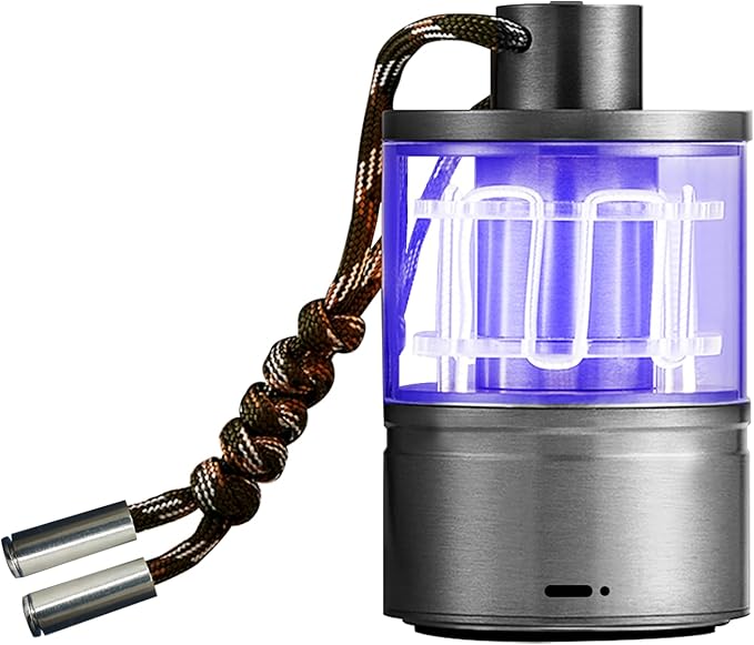Rechargeable Camping Lantern, Dimmable Warm Glow Light 2200K, 72H Runtime, USB-C Charging, Vintage Aluminum Design, Paracord Rope, Perfect for Camping, Hiking, Backpacking, Glamping & Emergency (Blue)