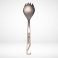 FlipFuel Titanium Spork – Ultralight Backpacking & Camping Utensil, Reusable Travel & EDC Spork with Multi-Function Hook