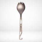 FlipFuel Titanium Spork – Ultralight Backpacking & Camping Utensil, Reusable Travel & EDC Spork with Multi-Function Hook