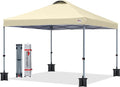 MASTERCANOPY Durable Pop-up Canopy Tent with Roller Bag (10x10, Beige)