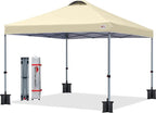 MASTERCANOPY Durable Pop-up Canopy Tent with Roller Bag (10x10, Beige)